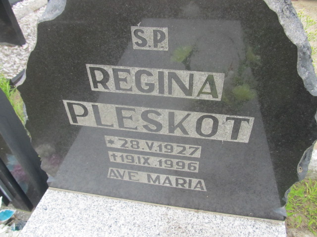 Regina Pleskot 1927 Goleniów - Grobonet - Wyszukiwarka osób pochowanych