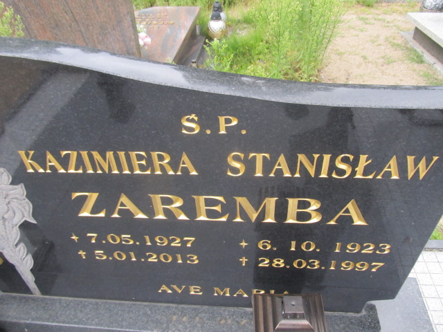 Kazimiera Zaremba 1927 Goleniów - Grobonet - Wyszukiwarka osób pochowanych