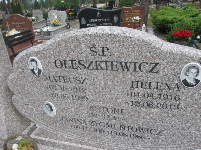 Helena Oleszkiewicz 1916 Goleniów - Grobonet - Wyszukiwarka osób pochowanych