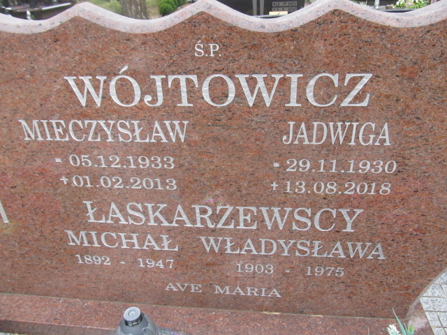 Władysława Łaskarzewska 1903 Goleniów - Grobonet - Wyszukiwarka osób pochowanych