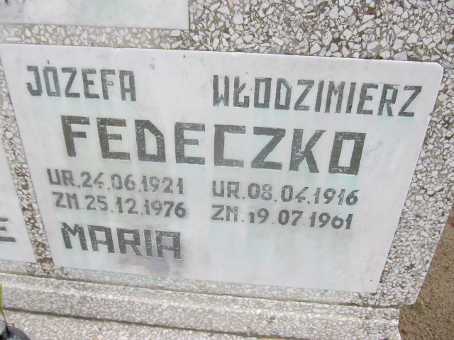 Józefa Fedeczko 1921 Goleniów - Grobonet - Wyszukiwarka osób pochowanych