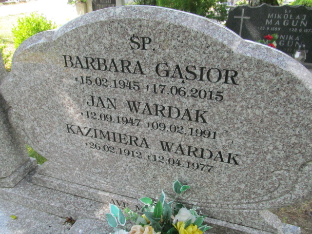 Barbara Gąsior 1945 Goleniów - Grobonet - Wyszukiwarka osób pochowanych