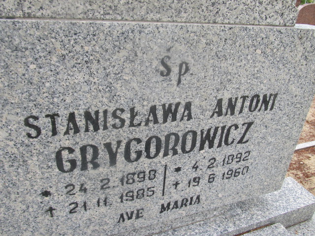 Stanisława Grygorowicz 1898 Goleniów - Grobonet - Wyszukiwarka osób pochowanych