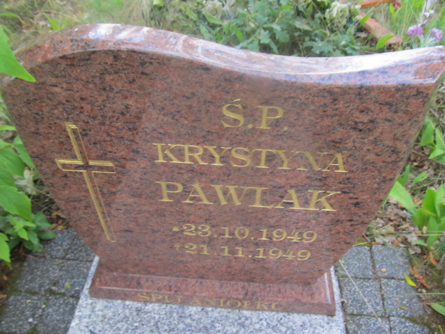 Krystyna Pawlak-dziecko 1949 Goleniów - Grobonet - Wyszukiwarka osób pochowanych