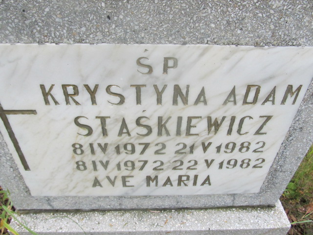 Adam Staśkiewicz-dziecko 1982 Goleniów - Grobonet - Wyszukiwarka osób pochowanych