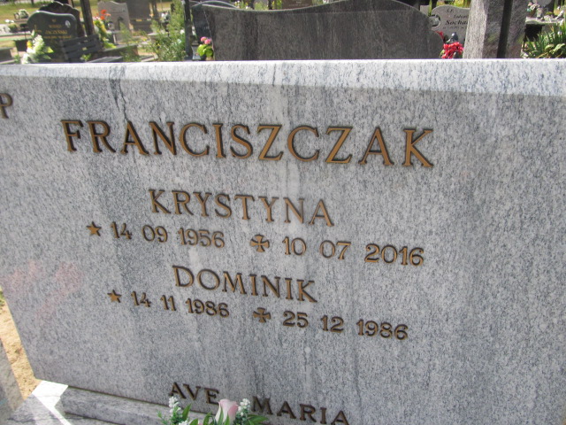 Dominik Franciszczak-dziecko 1986 Goleniów - Grobonet - Wyszukiwarka osób pochowanych