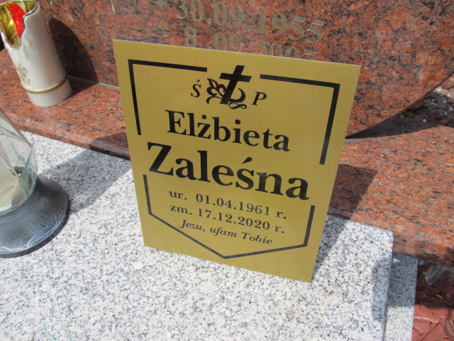 Elżbieta Zaleśna 1961 Goleniów - Grobonet - Wyszukiwarka osób pochowanych