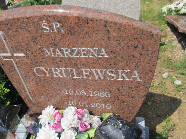 Marzena Cyrulewska 1966 Goleniów - Grobonet - Wyszukiwarka osób pochowanych