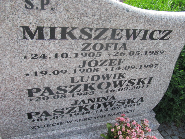 Zofia Mikszewicz 1905 Goleniów - Grobonet - Wyszukiwarka osób pochowanych