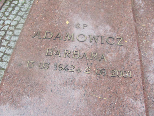 Barbara Adamowicz 1942 Goleniów - Grobonet - Wyszukiwarka osób pochowanych