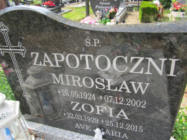 Zofia Zapotoczna 1929 Goleniów - Grobonet - Wyszukiwarka osób pochowanych