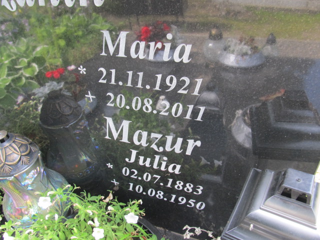 Julia Mazur 1897 Goleniów - Grobonet - Wyszukiwarka osób pochowanych